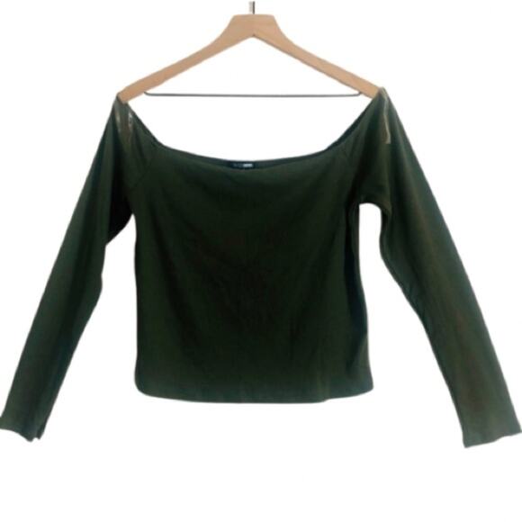 NWT Fashion Nova Forever My Favorite Top Olive Green Long Sleeve Tee Top - Picture 1 of 4